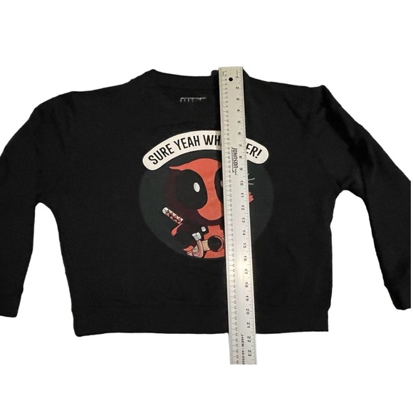 Marvel Deadpool Yeah Sure Whatever Junior M Kawaii Long Sleeves Pullover Sweater - Picture 3 of 8